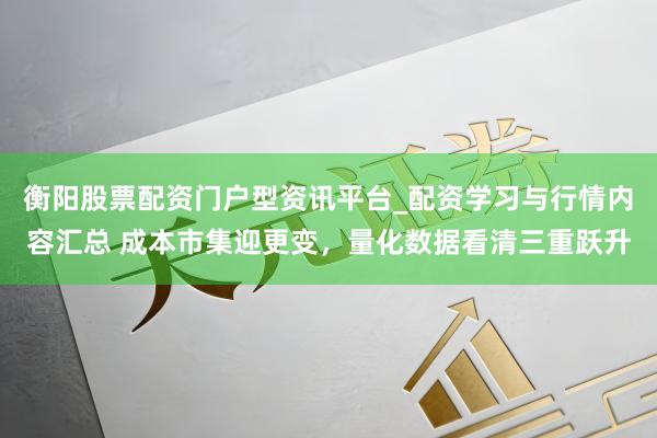 衡阳股票配资门户型资讯平台_配资学习与行情内容汇总 成本市集迎更变，量化数据看清三重跃升