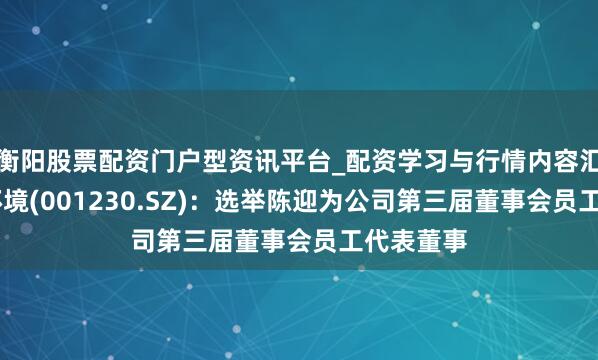 衡阳股票配资门户型资讯平台_配资学习与行情内容汇总 劲旅环境(001230.SZ)：选举陈迎为公司第三届董事会员工代表董事